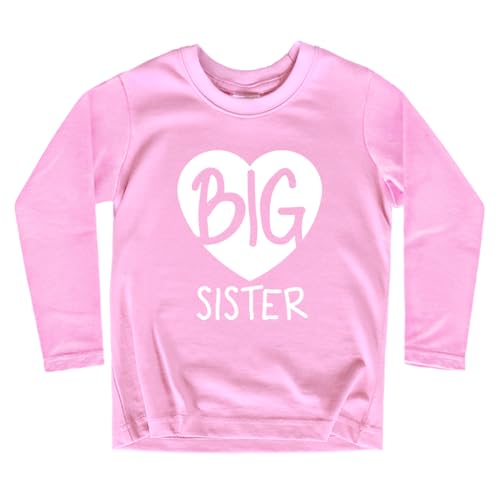 Image of Big Sister Shirt Heart Big Sister Announcement Shirt Toddler Girl Promoted Outfit Baby Girls tee