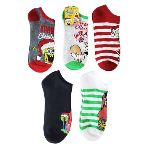 Nickelodeon Sponge Bob Women No Show Ankle 5 Pairs Pack Socks
