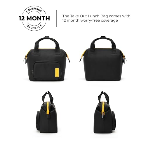 Image of MOKOBARA The Take-Out Lunch Bag - Green Spill-Proof Large & Roomy for Daily Use, Office Carry, Travel, Easy Access & Easy to Clean (Money Moves), Black