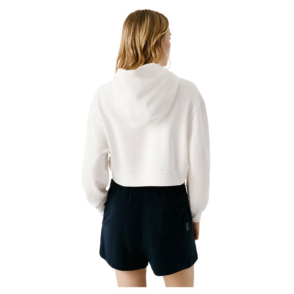 PEPE JEANS Damska bluza z kapturem z logo Cropped, biała (biała), M, Biały (złamana biel), M