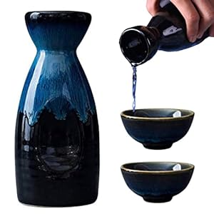 Yuemuop 3 Stukken Japanse Sake Cup, Set keramische Glazen voor Warm/Koud Sake, Traditionele Keramische Ambachten voor Home Decor, Cadeau voor Familie en Vrienden