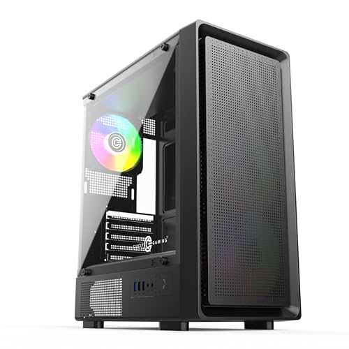Image of Circle Gladius M1 Mid- Tower Computer Case | Gaming Cabinet - Black| Support M-ATX, ITX | Pre- Installed 3 x 120mm Front and 1 x 120mm Rear RGB Mirror Fans