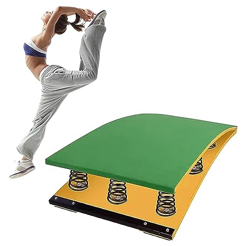 Generico Trampolino Elastico per Ginnastica ad Alta Resistenza, Trampolino Elastico per Allenamento al Volteggio, Design Curvo Resistente con Molle in Acciaio, Tappetino Antiscivolo per Atleti, attre