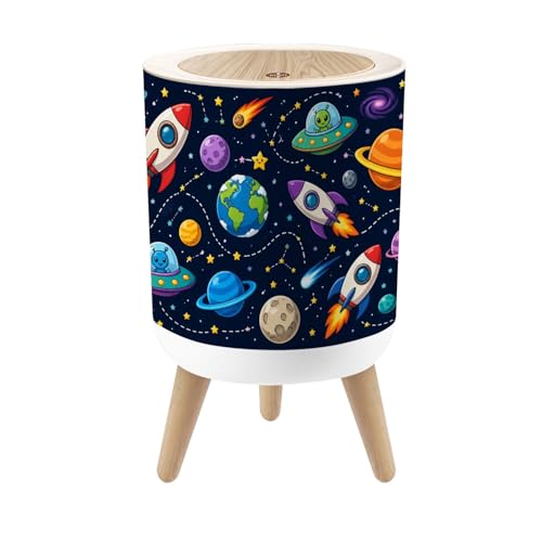 Caneca de basura pequeña redonda con tapa 1.8 gal