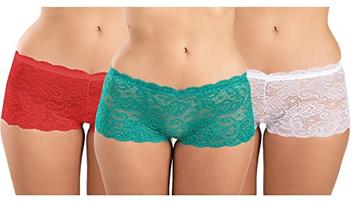 Image of FIMS - Fashion is my style Cotton Lycra Net Boy Short Panty for Womens, Mid Rise, Satin, Hipster Panties, Daily Use, Back and Front Coverage, Brief, See Main Image to Check How Many Panty You Will Get