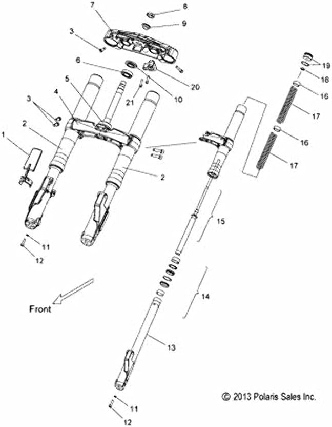 Victory Motorcycles Fork Guard, Genuine OEM Part 5438283, Qty 1