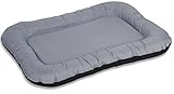 Knuffelwuff Wasserfestes In und Outdoor Hundebett Lucky aus Nylongewebe XXL 118 x 85cm Grau - abnehmbarer Bezug - waschbar - für große, mittelgroße und kleine Hunde