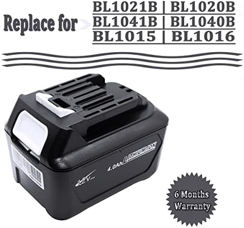 GOLEMON® 12V 4,0Ah / 4000mAh BL1041B BL1040B Battery BL1021B BL1020B BL1015 BL1016 Batteries Replace for Makita Tool DF031D DF0331D TD110D JR103D JR105D HSS01D HP332D; DC10SB DC10WD DC10WC Charger