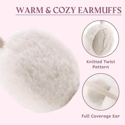 OMUKY Winter EarMuffs for Kids Toddler Knitted Ear Cover Plush Outdoor Children Cold Weather Ear Warmer3