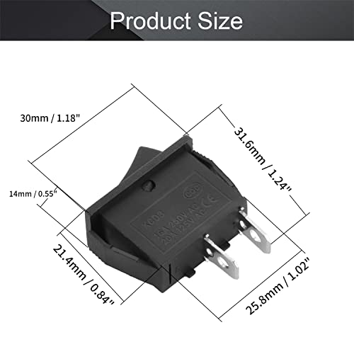 Mriuuod 5Pcs Snap In Boat Rocker Switch On/Off 2 Pin 12V 250V/15A 125V/20A Rocker Toggle Switch Use For Car Auto Boat Household Appliances #TOP1