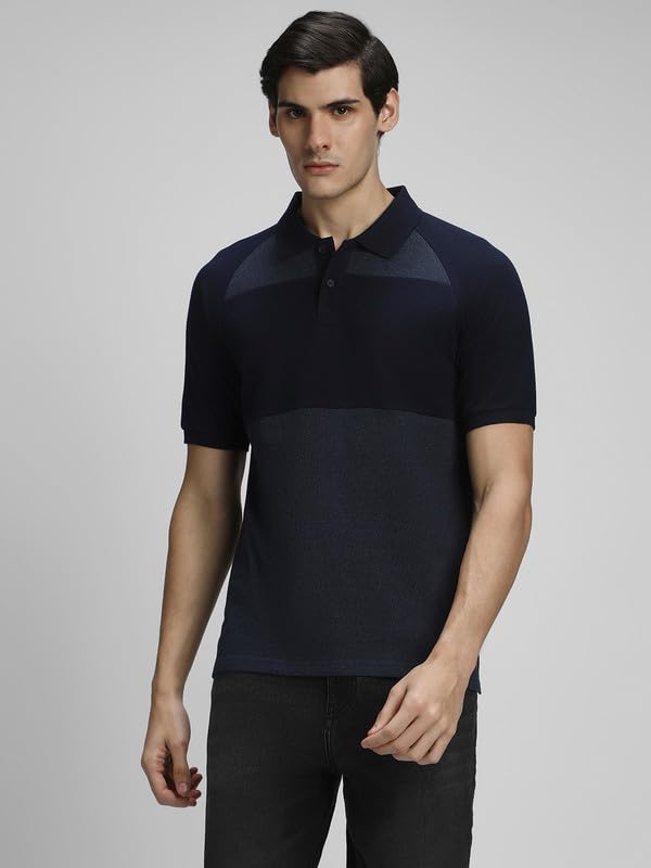 Image of Dennis Lingo Men's Black Cotton Polo Neck Tshirt, Regular Fit Half Sleeve
