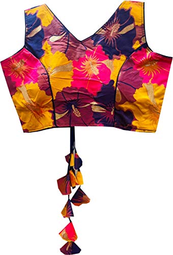 REKHA Blouse Saree Designer Party Wear Readymade Blouse Saree Woman Designer Indian Style Padded Blouse for Saree Crop S 042 Blue