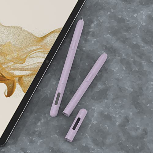 Funda de silicona para Samsung Galaxy Tab S7 FE con agarre suave morado 6