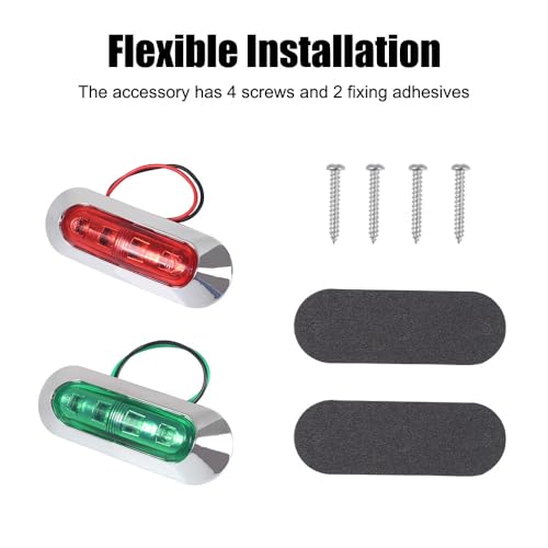 MiOYOOW 2PCS LED Navigationslichter, Wasserdichte LED Marinedecklichter Signallicht Signalleuchte Seitenbogen Licht für Nachtyacht Segelbootschiffe Rot/Grün