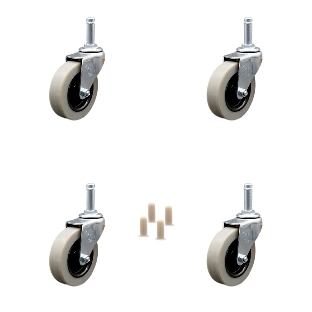 Service Caster Brand – 3 Inch Mop Bucket Casters – Fits Rubbermaid Mop Bucket 7380-L1 – Replacement Sockets Included – Set of 4