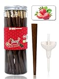 Strawberry Flavored Pre Rolled Cones, 72 Pack King Size Cones Rolling Papers With Filter Tips