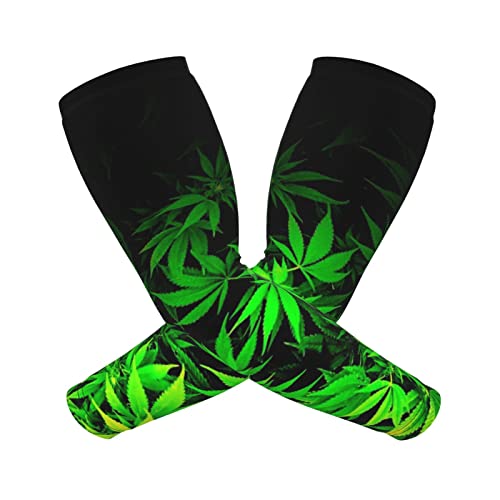 Cutedwarf Weed Leaves Sun Protection Arm Long Sleeve Protector Outdoor Sports Fitness Protective Guard