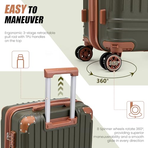 Image of KUNEL Luggage Sets 5 Piece, Hardshell Expandable Suitcase, 20 /24 /28inch