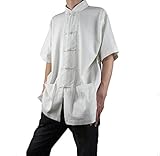 100% Cotton White Kung Fu Martial Arts Tai Chi Shirt Clothing XL