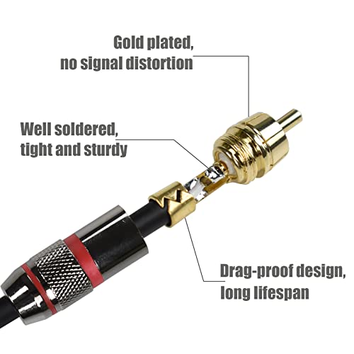 Câble double RCA vers XLR mâle avec cordon de sortie gauche droite isolé