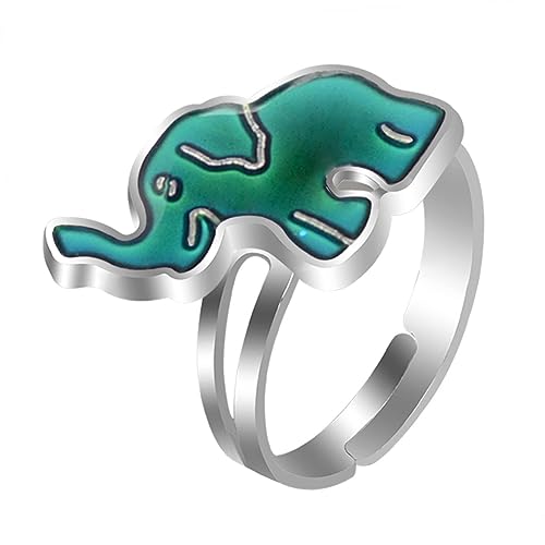 Bague fantaisie enfant motif éléphant : lot de 2 anneaux réglables thermiques