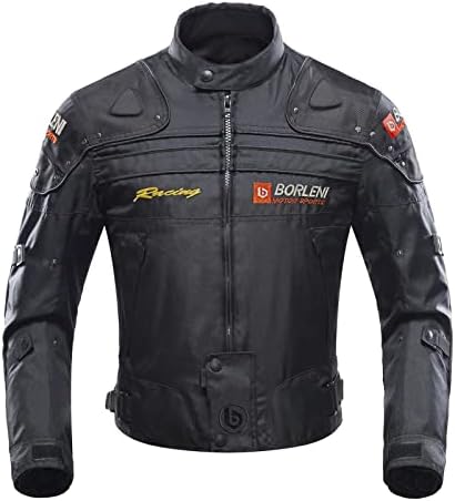 BORLENI Motorcycle Jacket Motorbike Riding Jacket Windproof Motorcycle Full Body Protective Gear Armor
