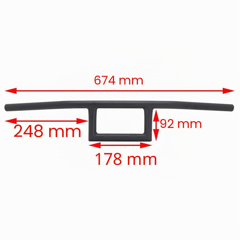 Manubrio per moto da 22 mm, universale, per la maggior parte delle moto cruiser, bobber, cafè racer o per applicazioni a scelta, nero