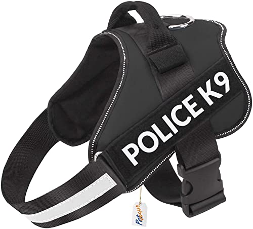 Image of PetVogue Dog Harness with 3M Reflective|No Pull Dog Body Belt|Reflective Dog Vest Oxford Fabric|Soft Padded Easy Control Dog Chest Neck Belt|No More Pulling & Choking|for All Size Dogs, Medium,Black