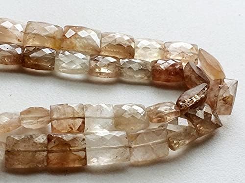 1 Strand Natural Imperial Topaz, Faceted Chewing Gum Cut Topaz, 9-14mm, 8 Inch