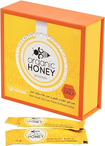 Organic Honey with Natural R-Jelly Bee Pollen & 100% Pure Mixed Herbals (Pack of 24 Sachet)