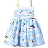 Frogwill Toddler Girls Fifties Summer Tank Dress Blue Rainbow 5T