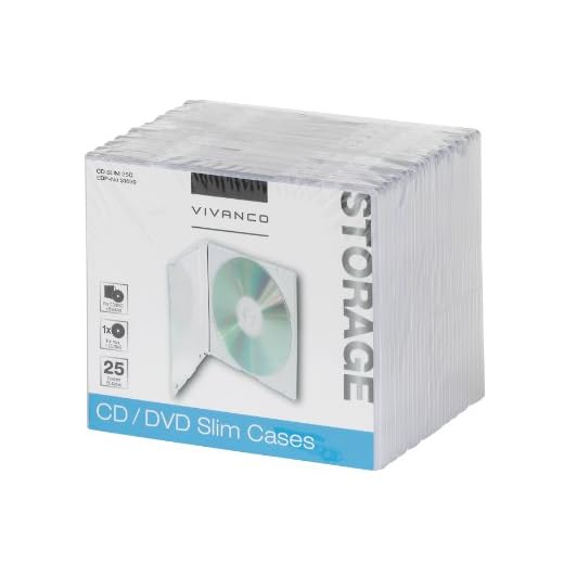 Vivanco CD/DVD Slim fodral 25er Pack transparent