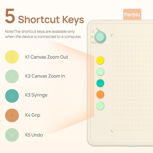 Image of Parblo Drawing Tablet Ninos Q for Android Phone,6.3x4.5 inch Mobile Digital Graphic Tablet with 4 Device switches,5 Shortcut Keys,Battery-Free Stylus,for Android Device,Window,Mac