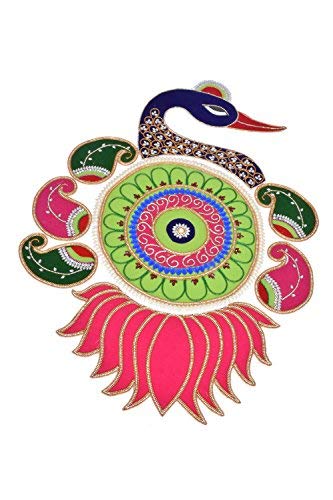 Daedal crafters Velvet Lotus Rangoli (50 x 30 cm, Multicolour)