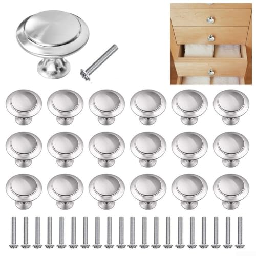 Floweringbeter 12 pomos de puerta de acero inoxidable para cajones de armarios de cocina con tornillos (plateado)