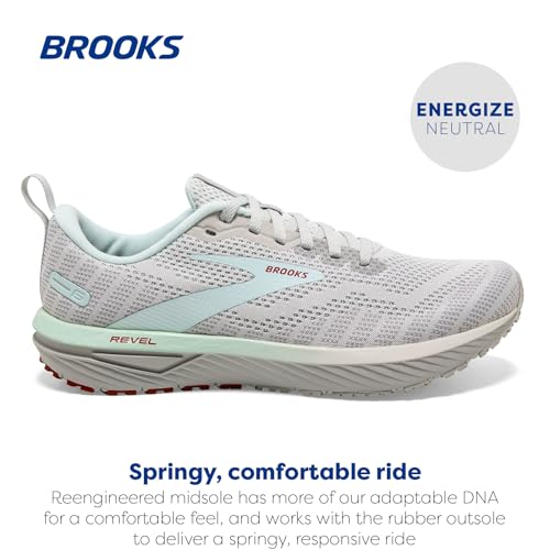 Brooks 1203861B459.090 Women’S Revel 6 Neutral Running Shoe - Oyster Mushroom/Alloy/Blue thumb #1