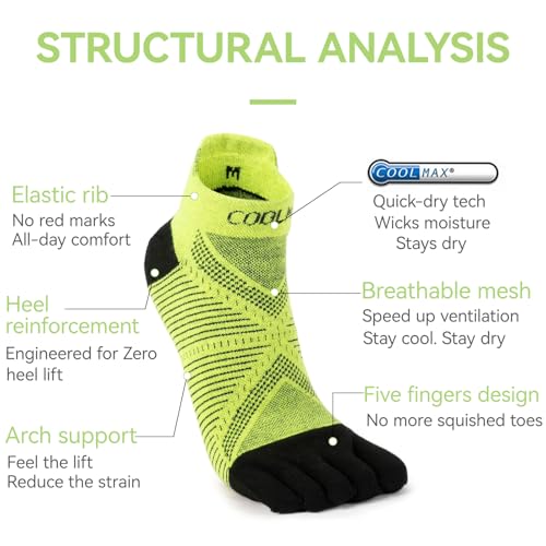 Image of Toe Socks Cool-max Running Socks for Men Women 3 Pairs Athletic Breathable Five Finger Socks