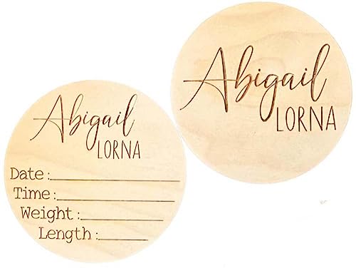 Personalized Newborn Name Announcement Sign for Hospital - Single/Double Sided - Wood Birth Announcement Sign - Name Baby Announcement Sign Customized Gender Neutral (Double Sided)