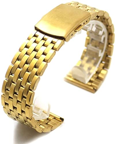 Bracelets de montre 18mm 20mm 22mm fer doré avec boucle déployante