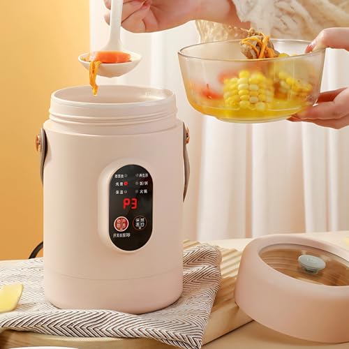 Electric Hot Pot for Cooking, 1.2L Ramen Cooker, Non Stick Portable Noodles Cooker for Pasta Soup Steak Oatmeal, Multi Functional Lazy Pot with 6 Modes & Timer & Keep Warm (US