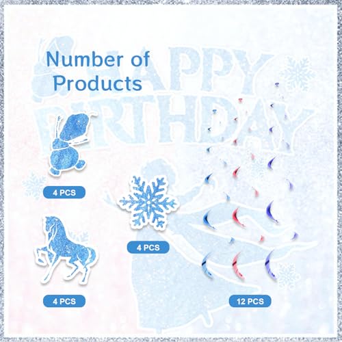 Image of 12pcs Hanging Swirl Party Decoration,Snowflake Party Decoration, Party Swirls,Suitable for Snowflake Decoration Supplies