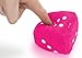 Zento Deals Pair of 3 inch Square Hot Pink Hanging Fuzzy Plush Dice with White Dots for Car Interior Cute Ornament Decoration Rear View Mirror Accessories