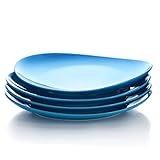 Sweese 150.407 Porcelain Dinner Plates - 11 Inch - Set of 4, Steel Blue