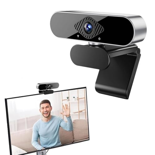 Webcam for PC with Microphone Full HD 1080P/30fp Streaming Webcam 90°View Web Cam USB Camera for PC MAC Laptop Plug and Play Live Video Calling for Studying Conference Gaming with Rotatable Clip