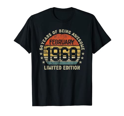 54 Años Cumpleaños Regalo Febrero 1968 Mujer Hombre Camiseta