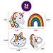 DecoPac Rainbow Unicorn Rings, Cupcake Decorations, Magical Food Safe Cake Toppers, Multi-Coloured – 24 Pack