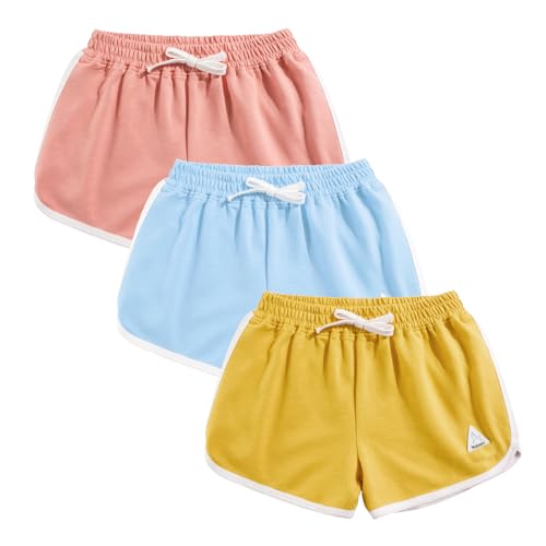 Rolanko Mädchen Active Dolphin Shorts 3er Pack Rosa Blau Gelb