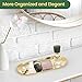 2PACK Gold Decorative Tray, Bathroom Vanity Tray for Dresser Counter, Stainless Steel Jewelry Dish Tray for Decor, Perfume Ring Key Candle Organizer Tray, Oval