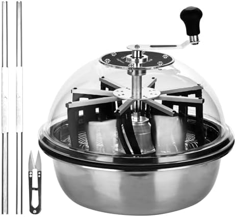 Aygrochy BowlTrimmer 48cm, Blattschüssel Trimmer mit scharfen Edelstahlklingen für Pflanzenknospen und Blumen, mit verbesserten Zahnrädern, scharf, Silber