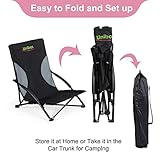 Unibos Folding Beach Chair with Padded Armrest, Outdoor Low Beach Chair Lightweight, Portable, Folding Outdoor Seat For Camping Beach Festivals Garden Caravan Trips Fishing BBQ With Carry Bag - Image 6